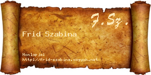 Frid Szabina névjegykártya