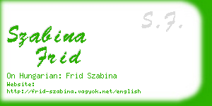 szabina frid business card